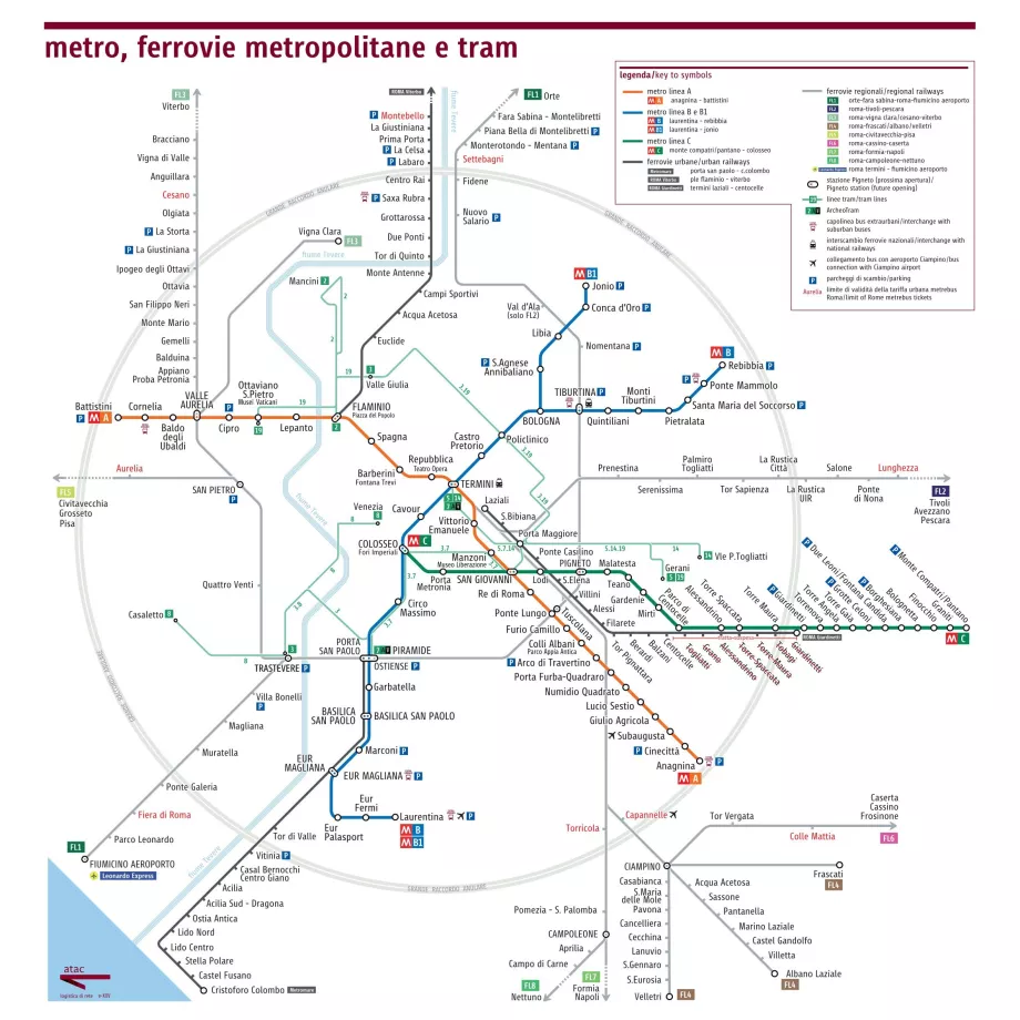 Harta metroului din Roma