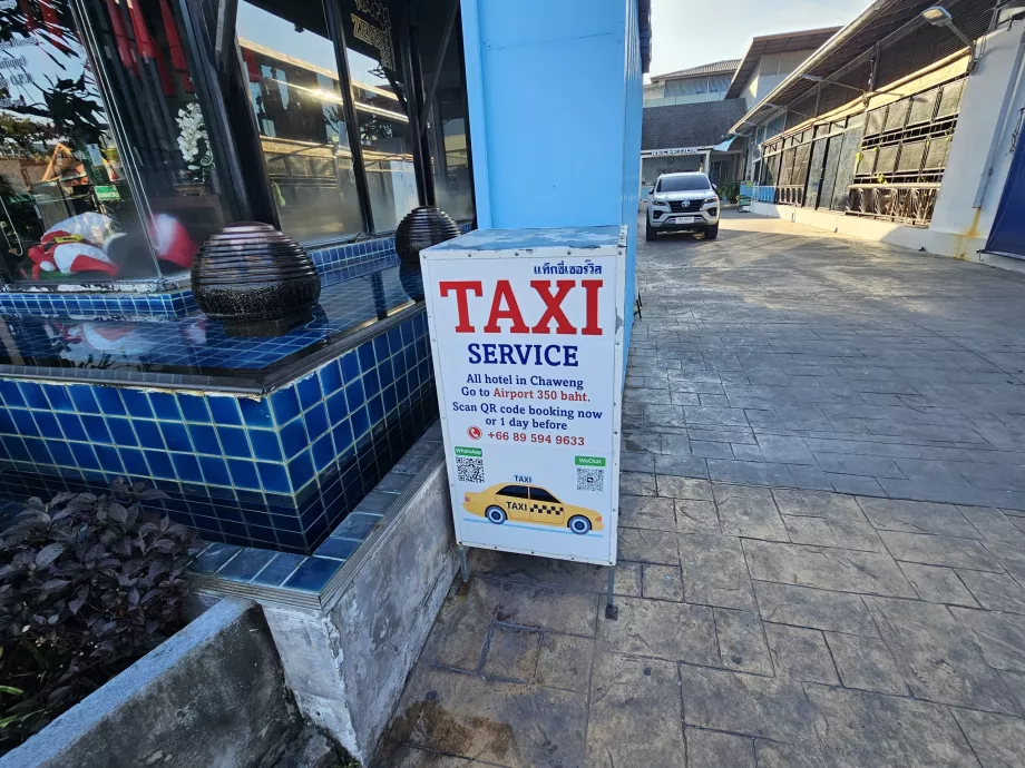 Chaweng, Anunț taxi