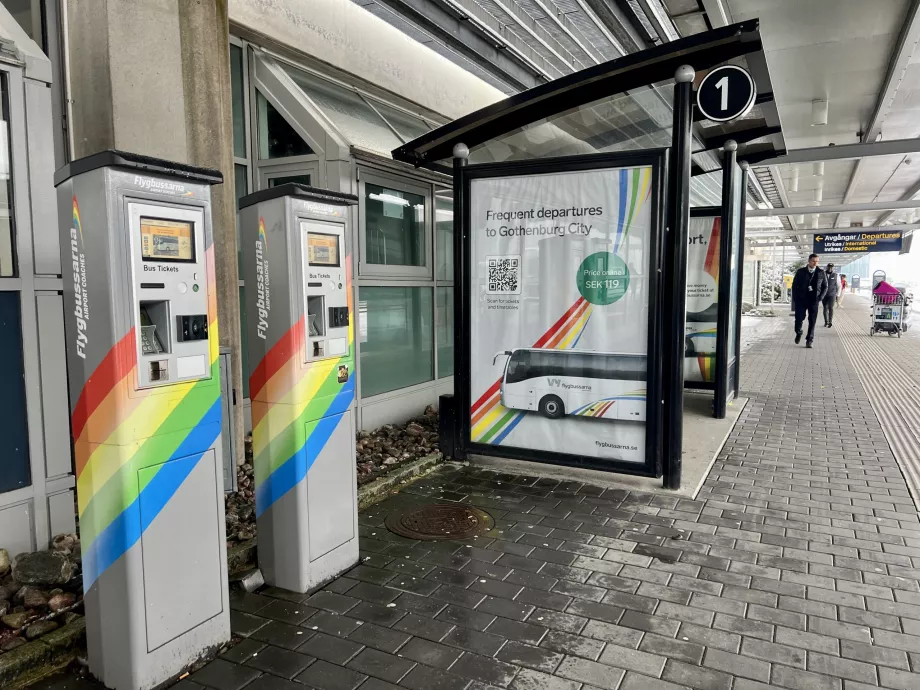 Automat de bilete VY Flugbussarna la Aeroportul Goteborg GOT