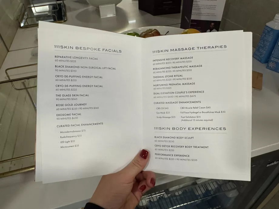 Lista de prețuri Spa