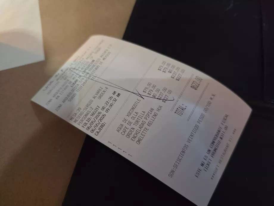 Contul restaurantului La Gruta