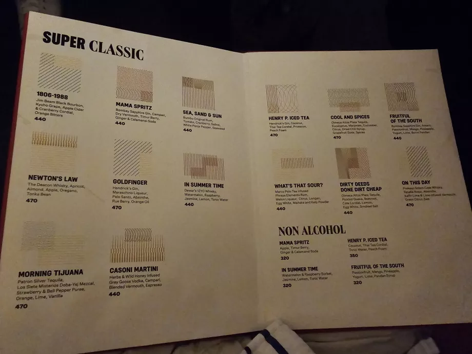 Dry Wave Cocktail Studio - meniu