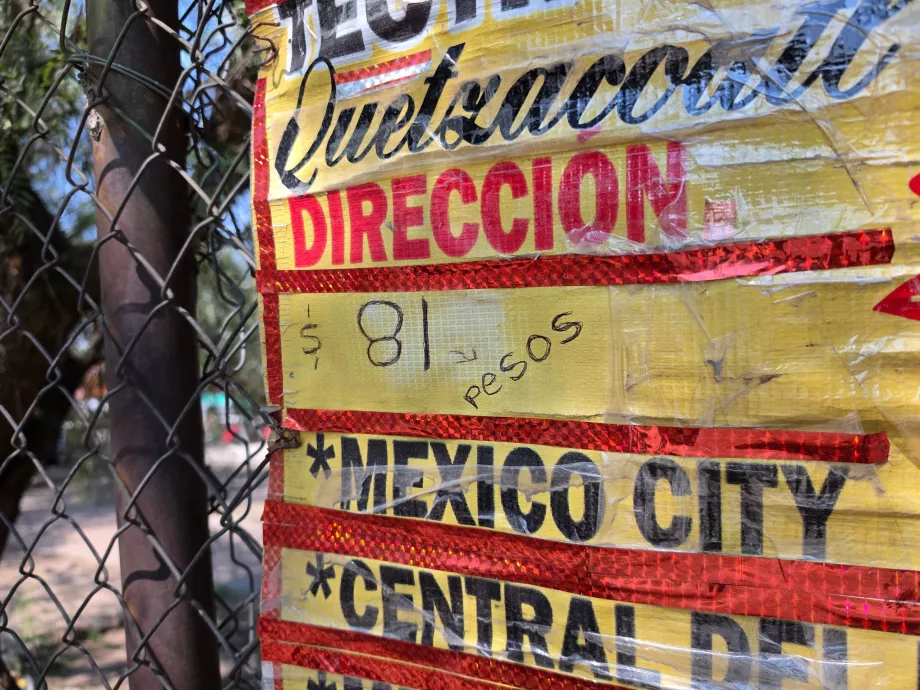 Prețul autobuzelor către Mexico City centru