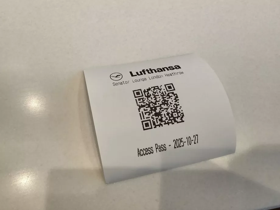 Cod de bare pentru a intra în Senator Lounge