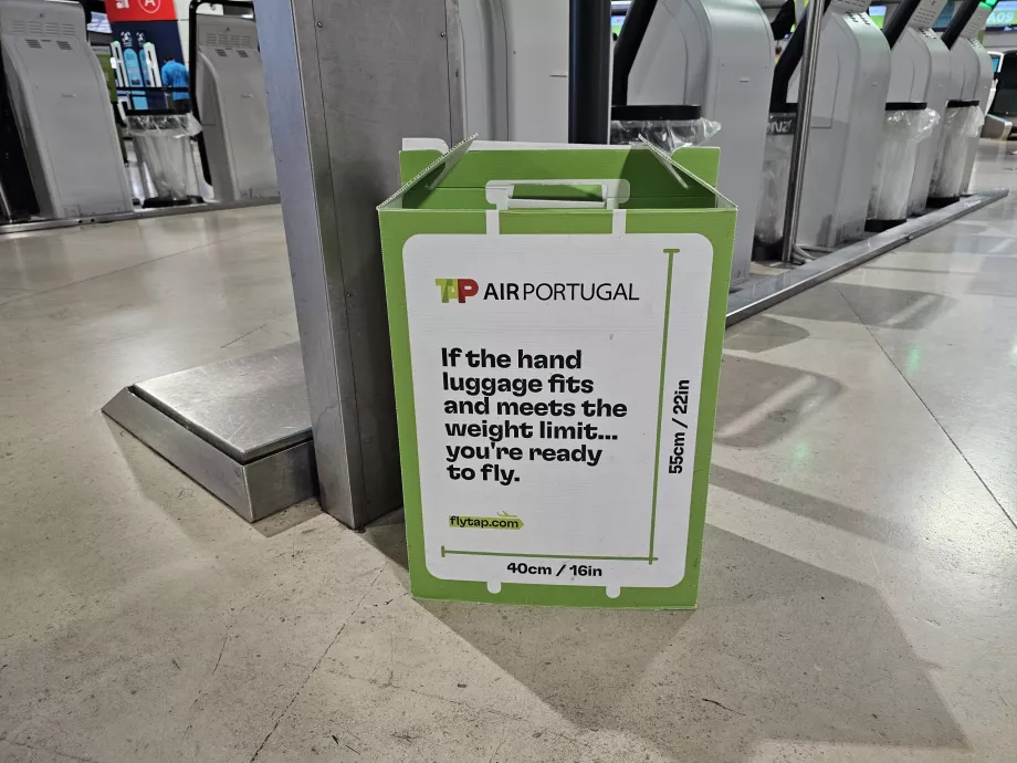 Șablon pentru măsurarea bagajelor de mână, TAP