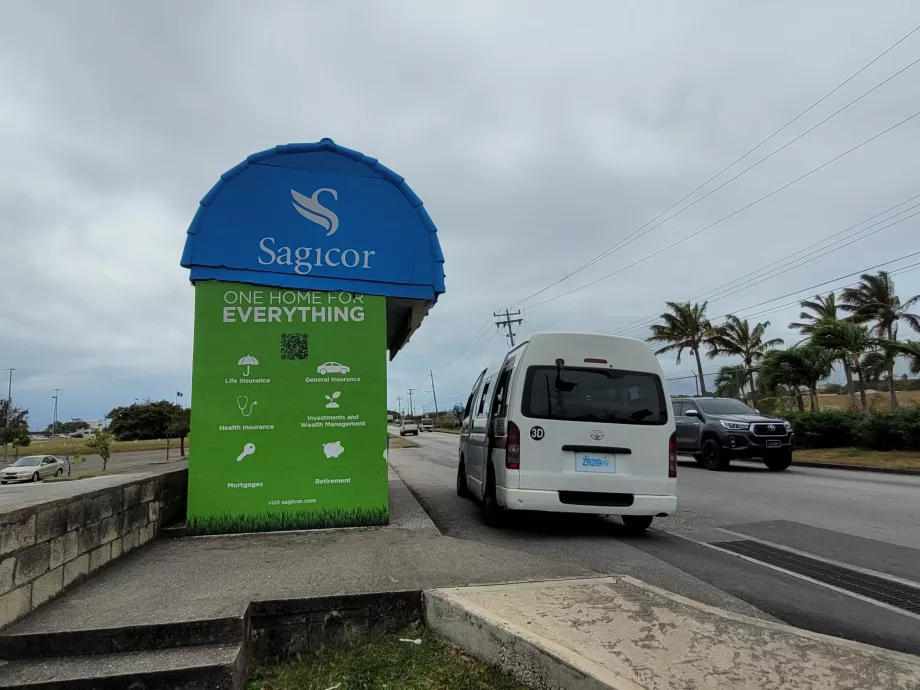 Stație de autobuz în direcția Bridgetown