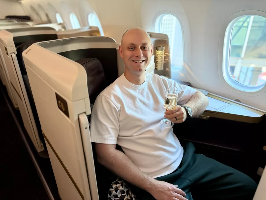 Șampanie înainte de decolare