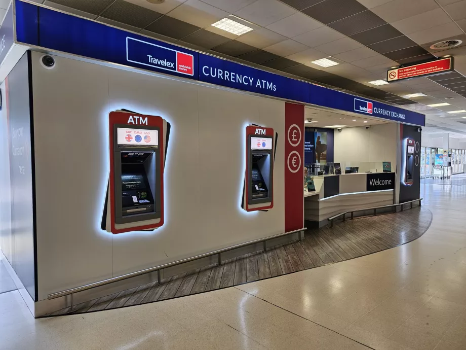 Bancomate și case de schimb valutar Travelex