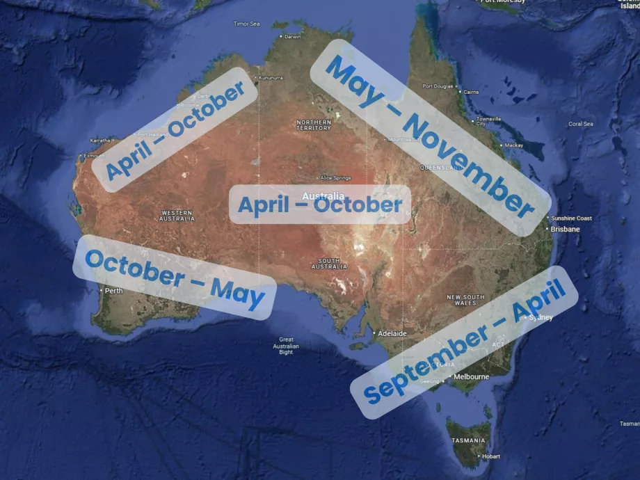 Când să mergeți în Australia