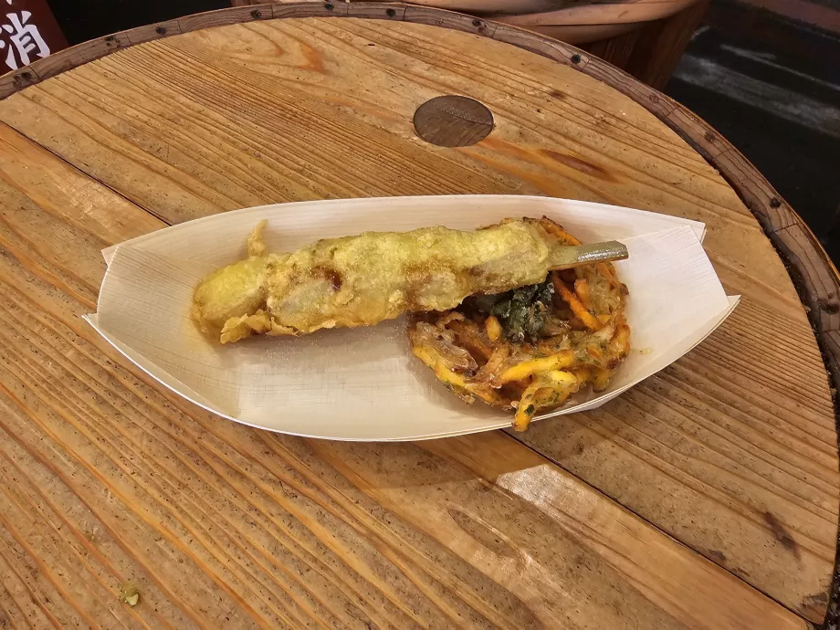 Tempura mea la piața Nishiki