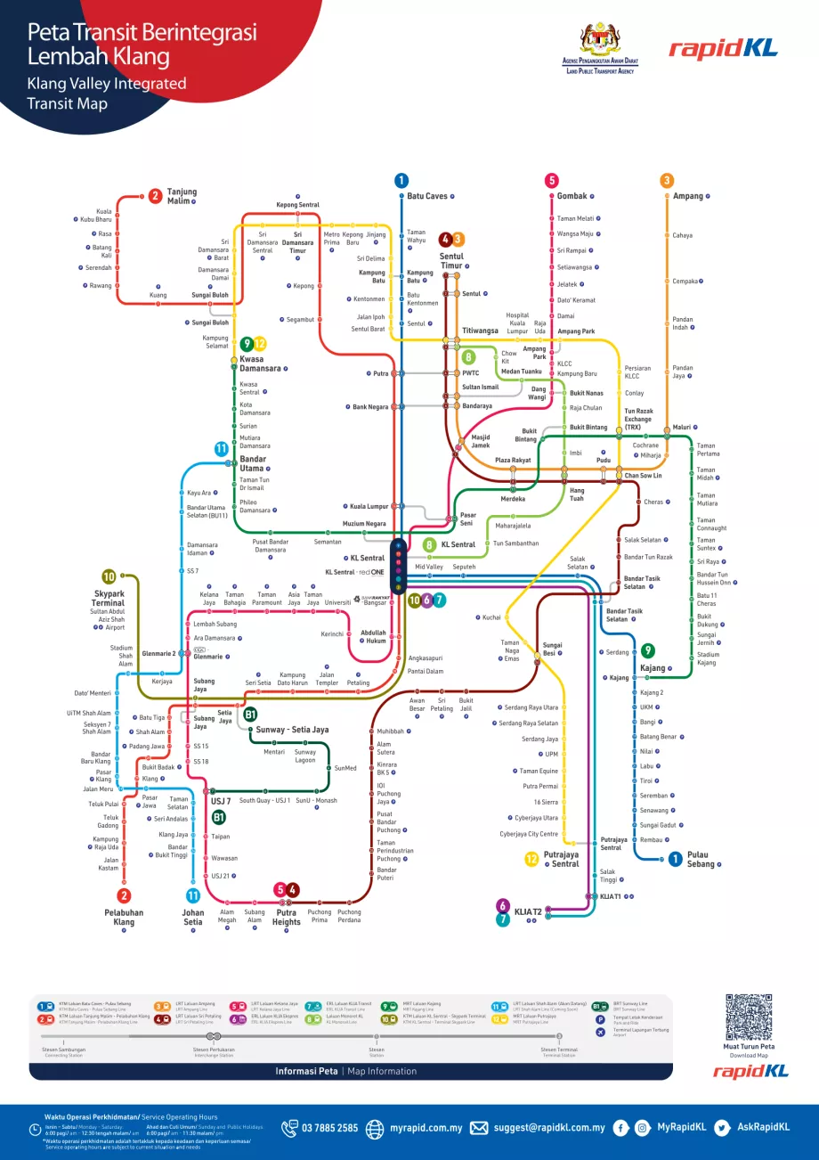 Harta căilor ferate în Kuala Lumpur