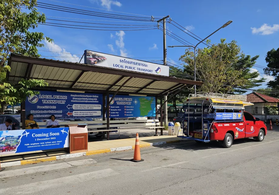 Transport public, oprirea songthawe în afara terminalului de sosiri