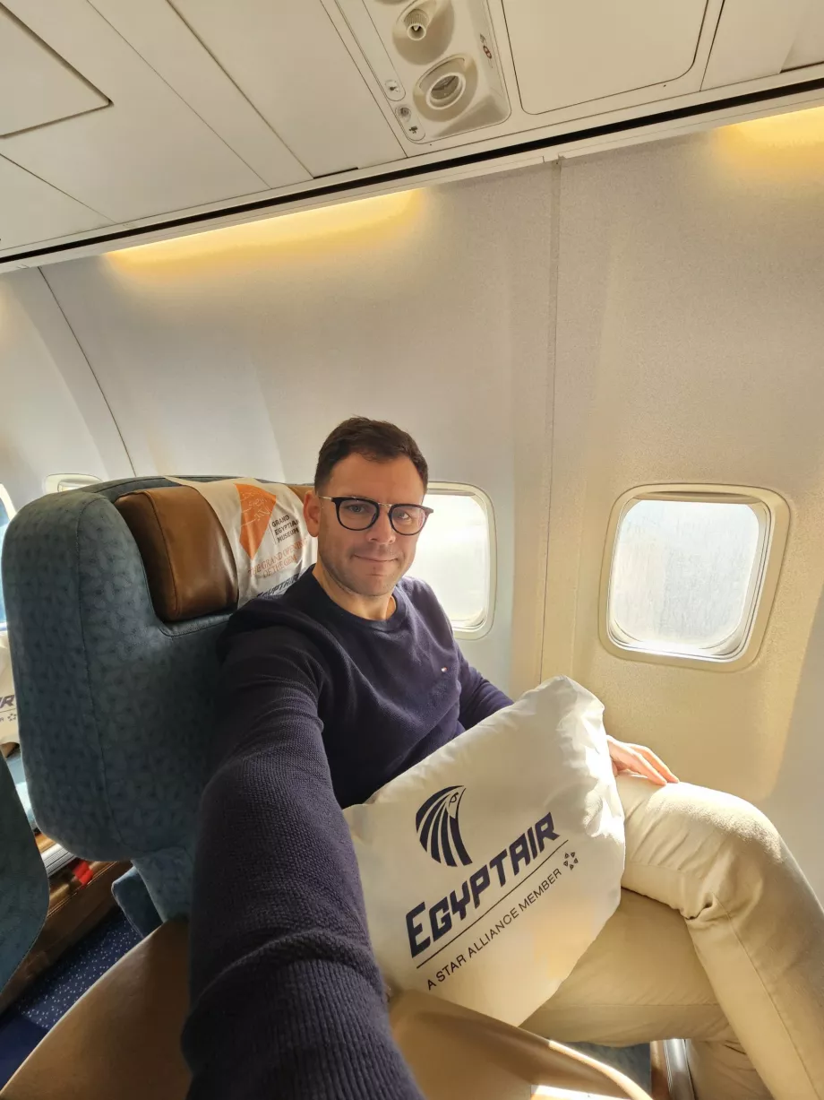 Eu în clasa business Egyptair