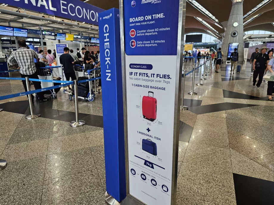 Bagaj de mână, Malaysia Airlines