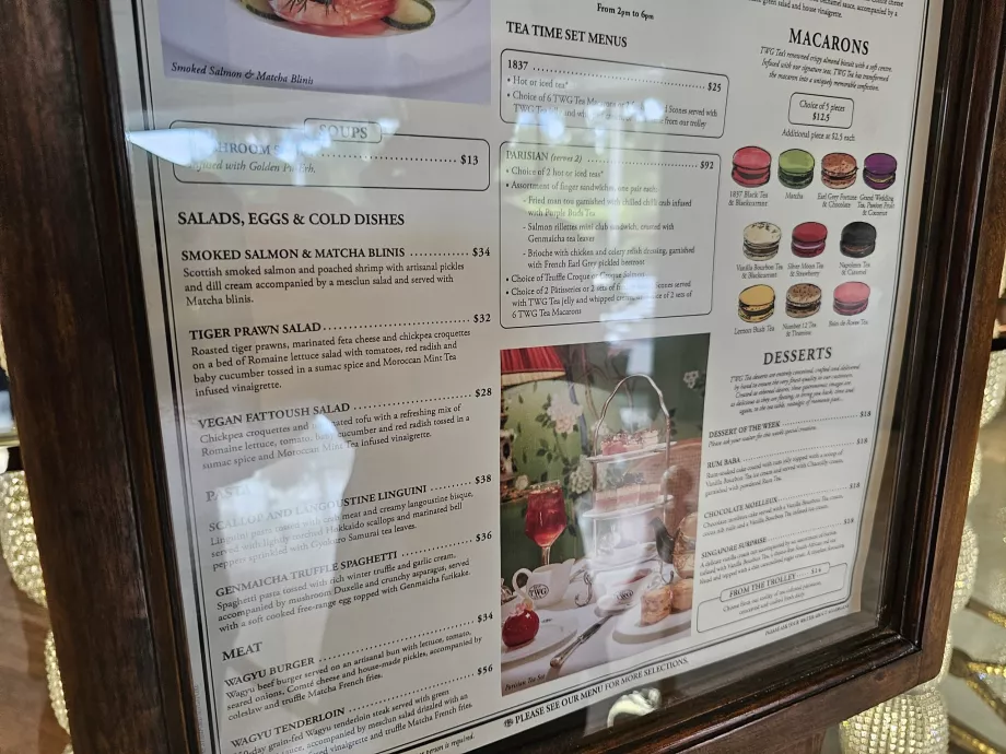 Prețuri în TWG Tea