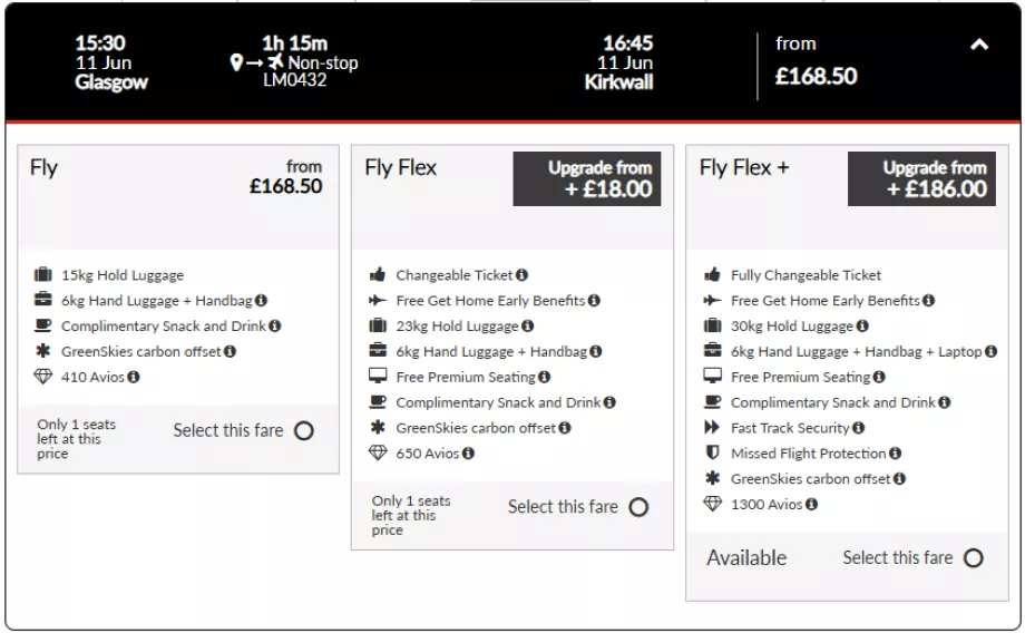 Tarife Loganair