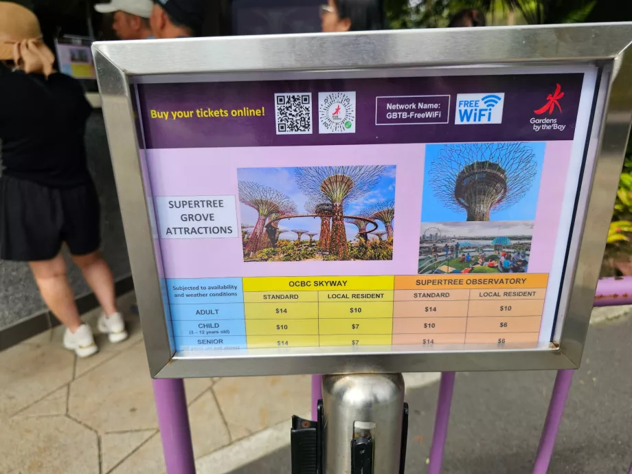 Gardens by the Bay, intrarea la Observatorul Supertree