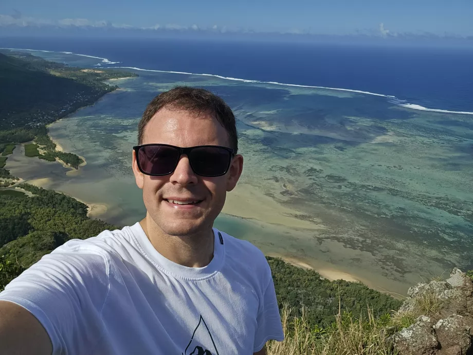 Eu în vârful Le Morne