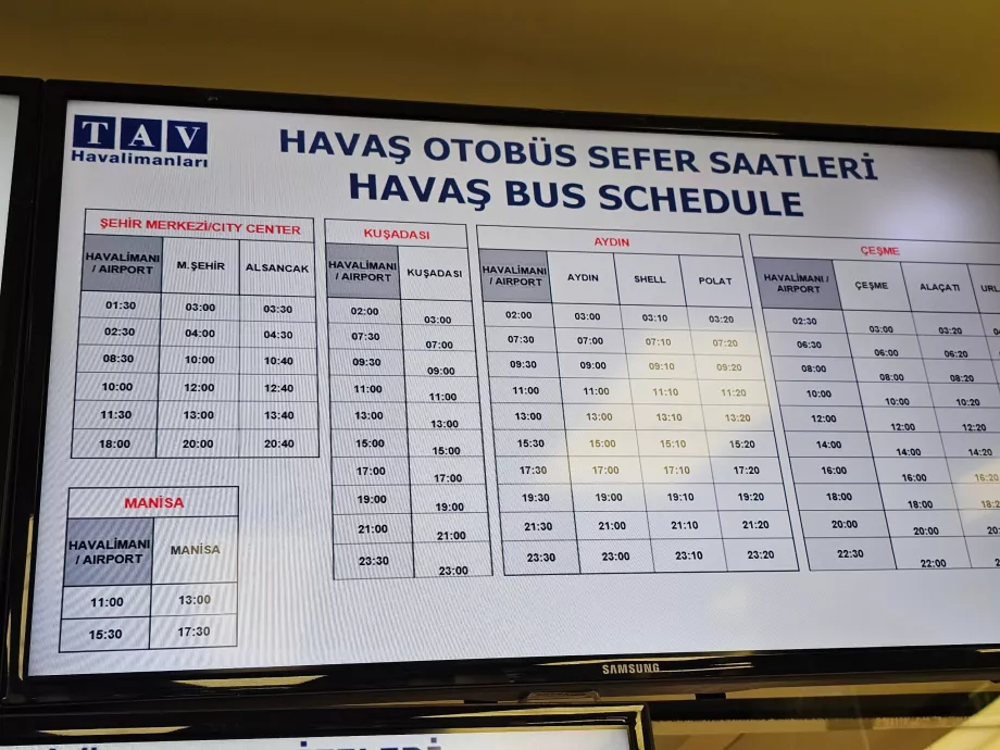 Orarul autobuzelor Havas