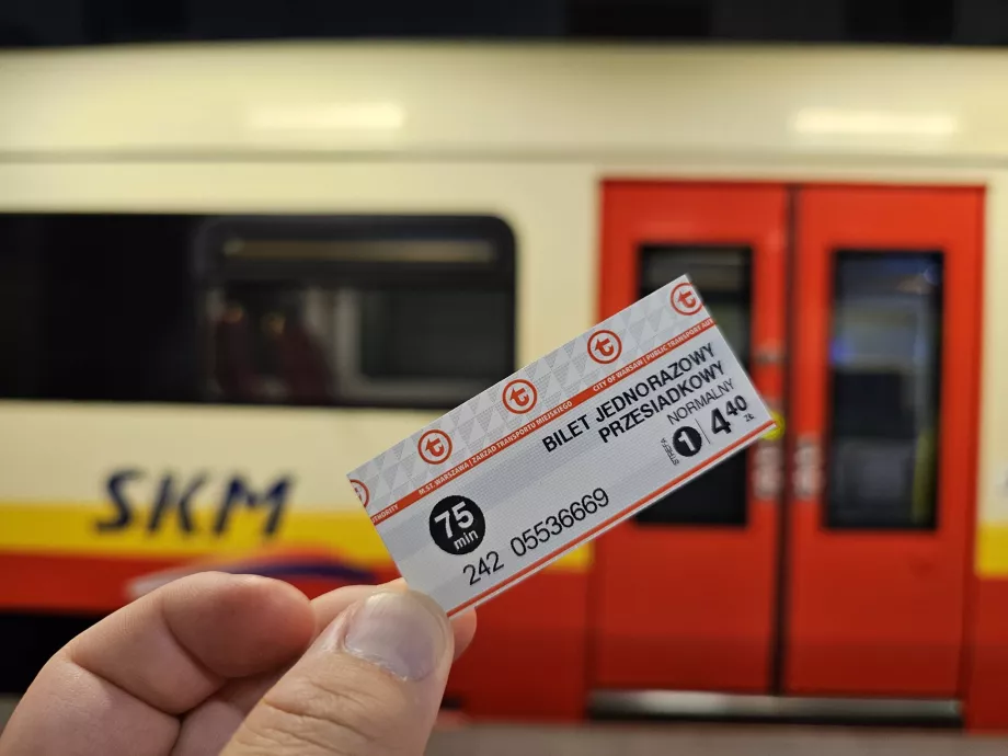 Bilet pentru trenurile, metroul, tramvaiele și autobuzele Skm (de marcat în validator)