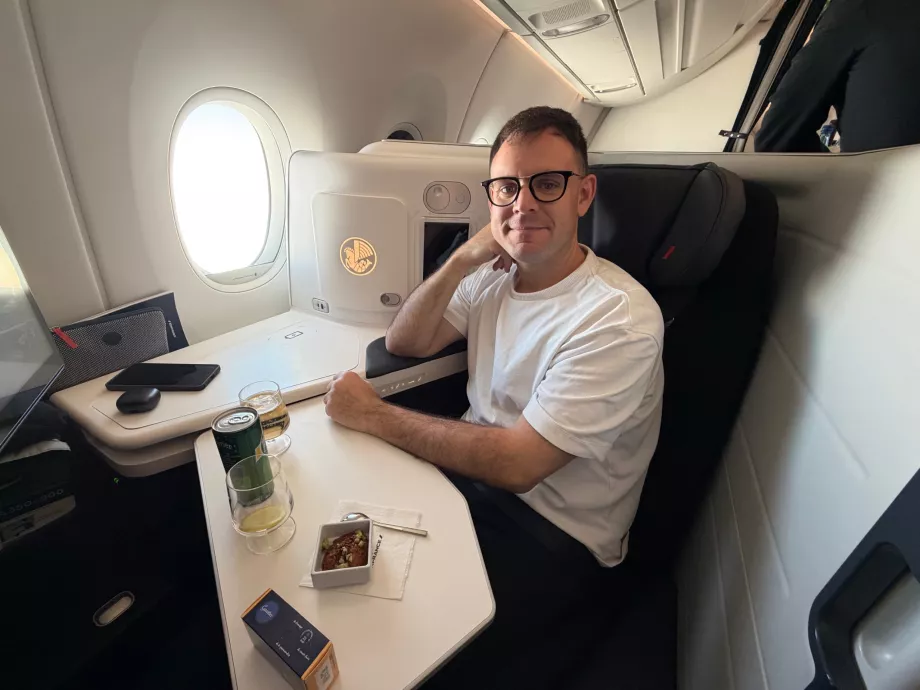 Eu, în clasa business a companiei Air France