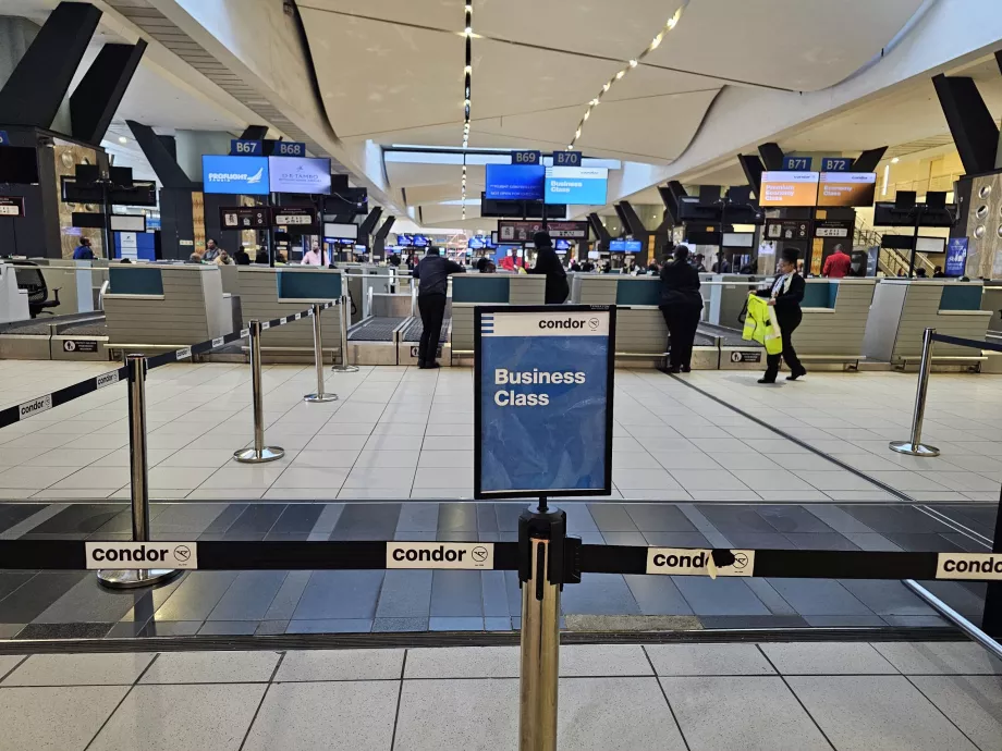 Check-in la clasa business