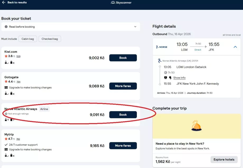 Alegerea unui site web al unei companii aeriene