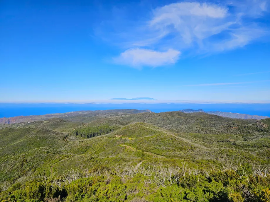 Vedere a insulei La Palma din Alto de Garajonay