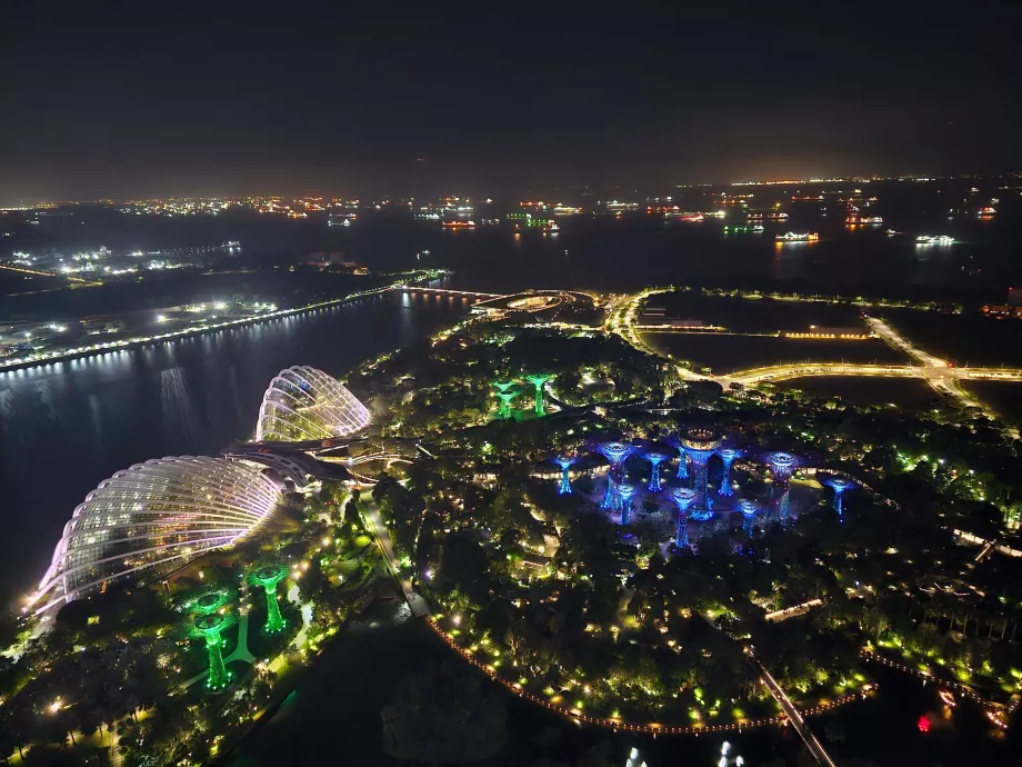 Vedere de noapte a Gardens by the Bay