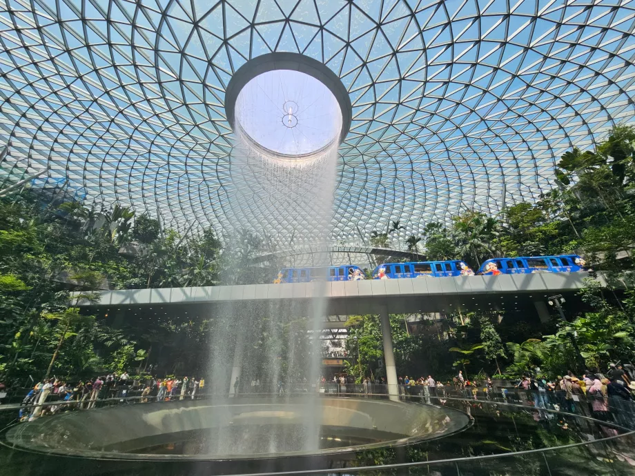 Cascadă și tren în JEWEL