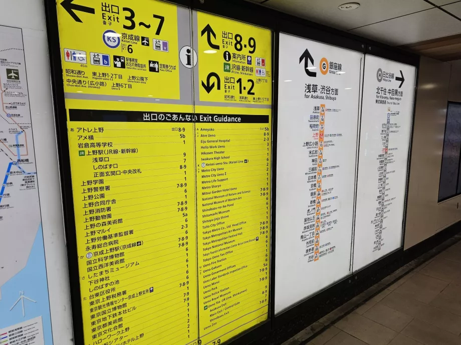 Semne de ieșire din stațiile de metrou