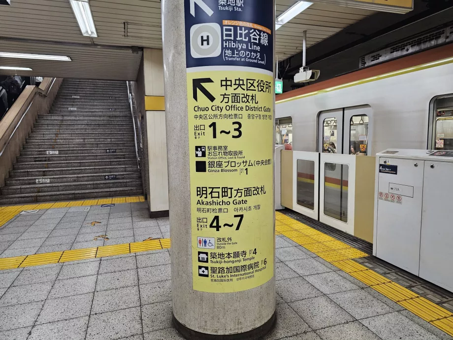 Marcarea ieșirilor din stația de metrou