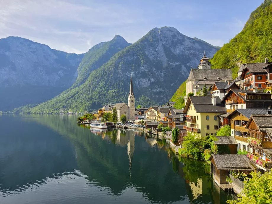 Cea mai faimoasă priveliște din centrul orașului Hallstatt