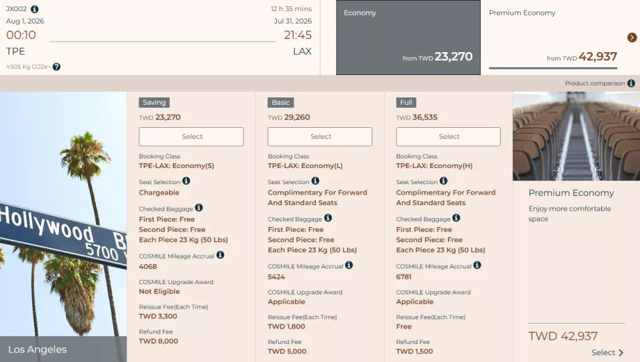 Clase tarifare STARLUX