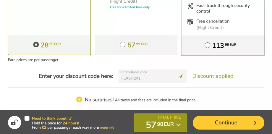 Cod promoțional Vueling