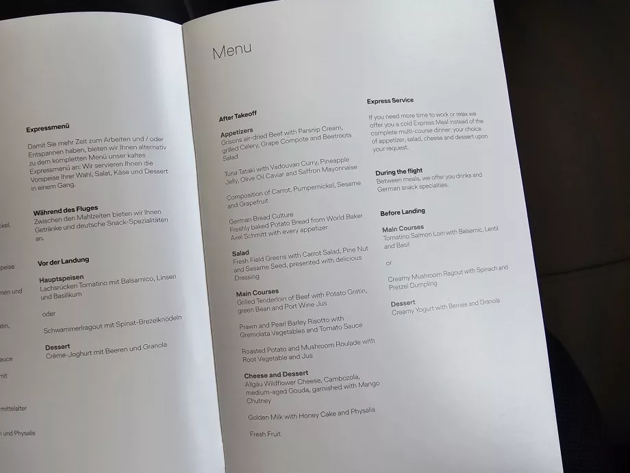 Meniu pe zborul zilnic