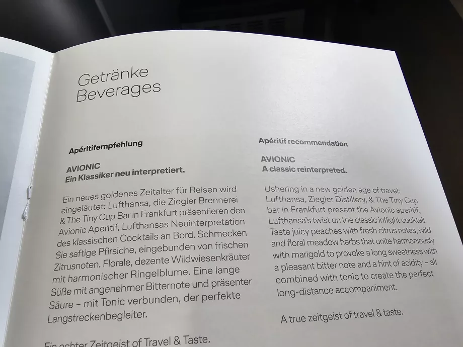 Avionic, cocktail semnătură