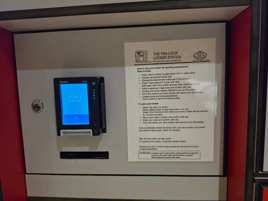Dulapuri pentru bagaje, plată cu cardul