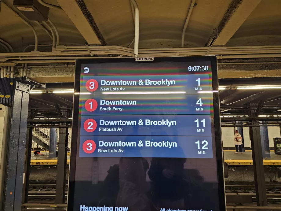 Panouri de informare pentru plecările cu metroul