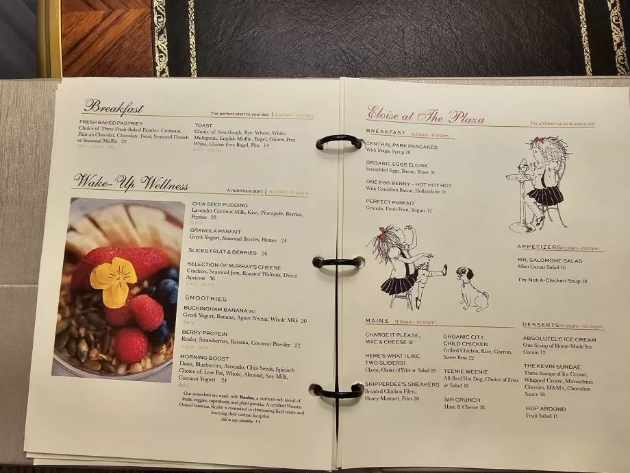 Meniu, serviciu în cameră