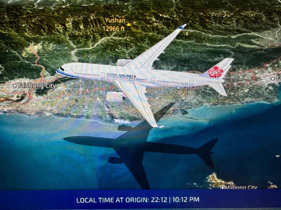 Avionul China Airlines pe hartă