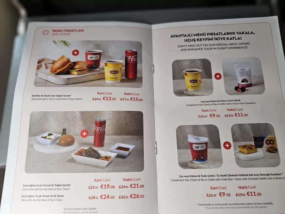 Meniul Pegasus Airlines