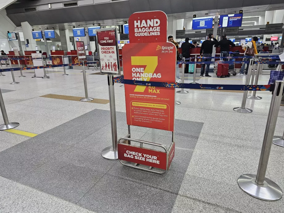 Șablon pentru bagajele de mână, Spicejet