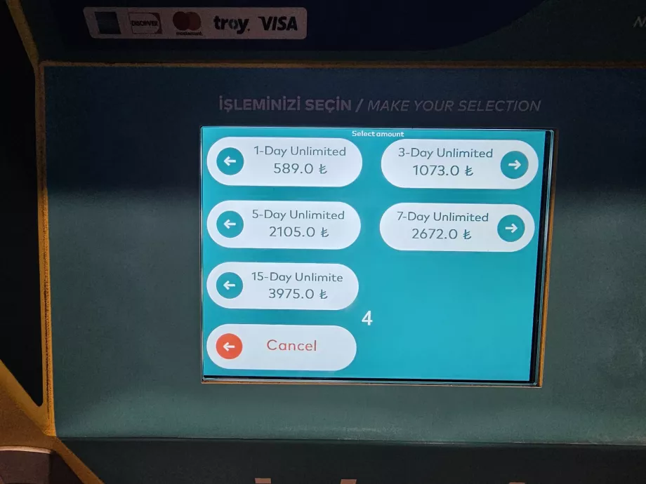 Opțiuni de bilete pentru mai multe zile